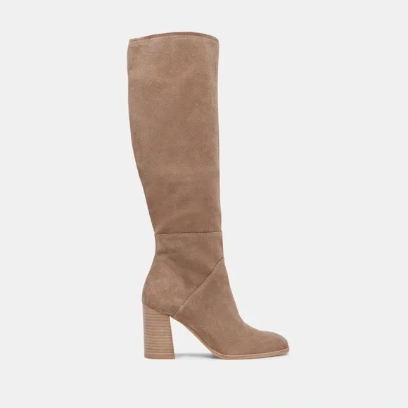 Dolce Vita Flynn Truffle Suede Knee Hogh Boots NEW - Picture 2 of 9